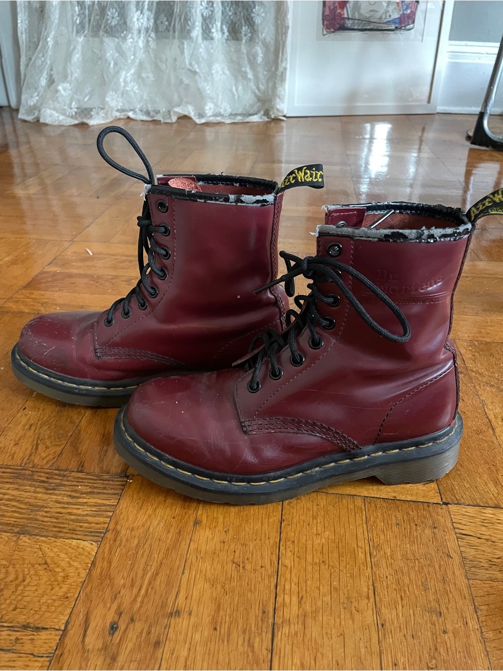 Dr. Martens Burgundy Lace-Up Boots